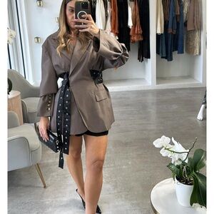 Latte Belted Blazer